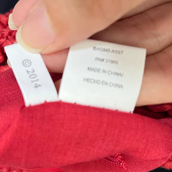 Cappelli Straworld Crossbody Purse Red Raffia Floral Crochet - Picture 12 of 12